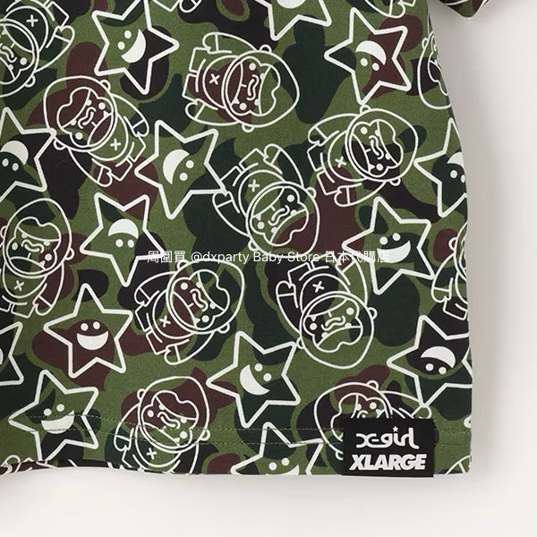 Japanese XLARGE KIDS Camouflage Short-Sleeved Top 80-140cm Boys Summer TOPS