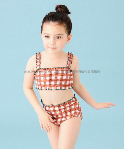 日本童裝 B:MING by BEAMS 格子泳衣套裝 100-140cm 女童款 夏季 夏日玩水泳衣特輯