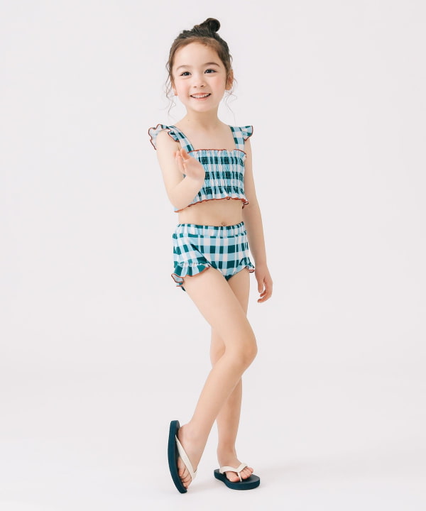 B:MING by BEAMS UV-Protective Two-Piece Swimsuit Set (110-130cm) for Girls: Summer Swimsuit Special
