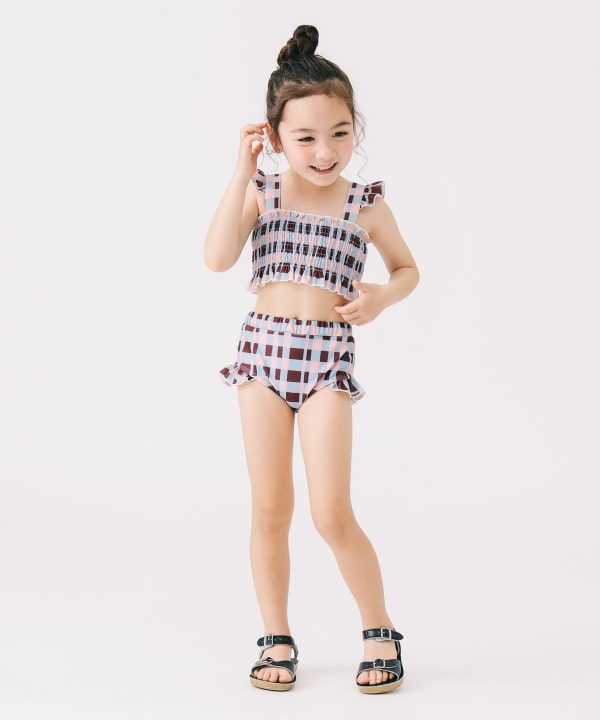 B:MING by BEAMS UV-Protective Two-Piece Swimsuit Set (110-130cm) for Girls: Summer Swimsuit Special