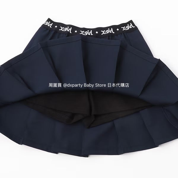 Japanese children's clothing X-girl Stages short top pleated skirt two-piece set 80-140cm girls summer TOPS SKIRTS