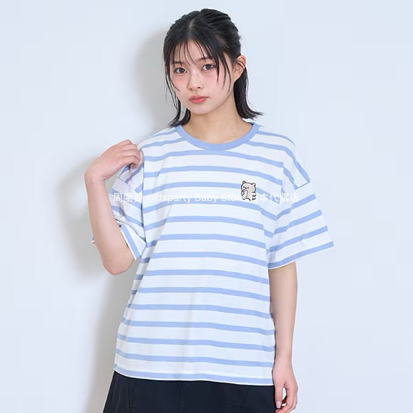 Lovetoxic Japanese children's clothing striped top 140-160cm girls summer TOPS