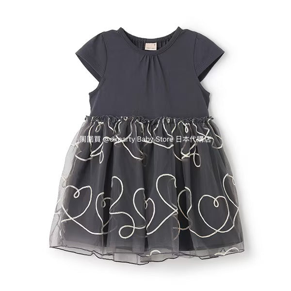 Japanese children's clothing pe#main embroidered tulle dress 80-130cm girls summer dresses for interviews/banquets/performances