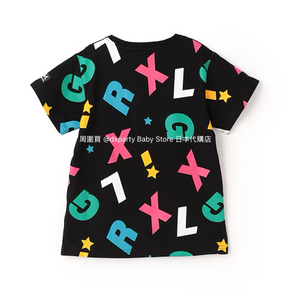 Japanese children's clothing X-girl Stages colorful logo print dress 80-140cm girls summer dresses