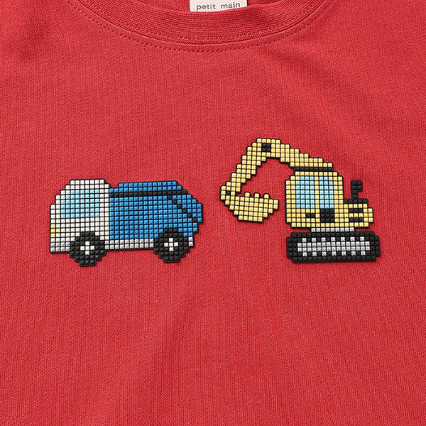 Japanese children's clothing pe#main cute printed tops 80-130cm boys summer TOPS
