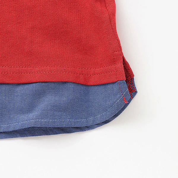 Japanese children's clothing pe#main cute printed tops 80-130cm boys summer TOPS