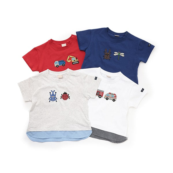 Japanese children's clothing pe#main cute printed tops 80-130cm boys summer TOPS