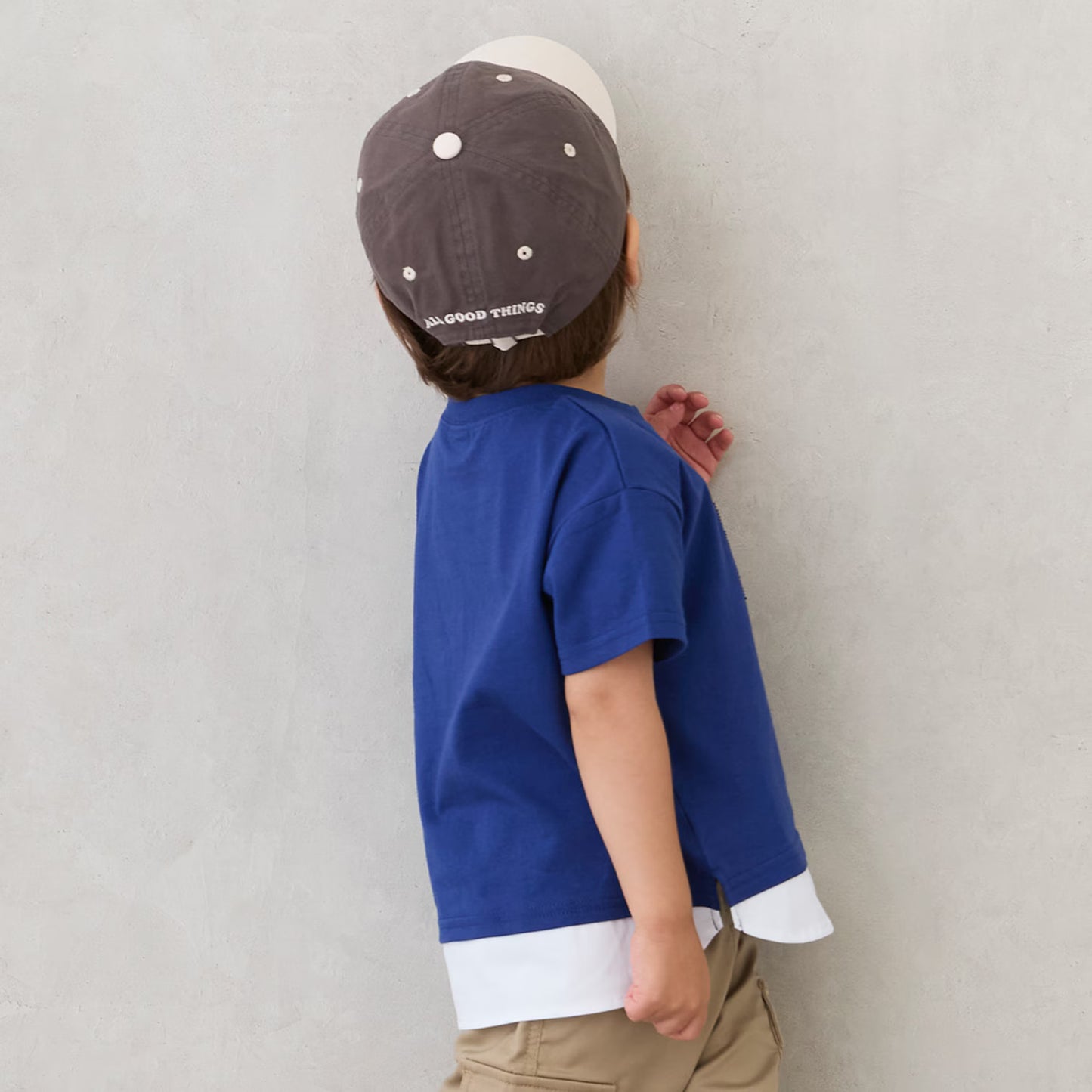 Japanese children's clothing pe#main cute printed tops 80-130cm boys summer TOPS