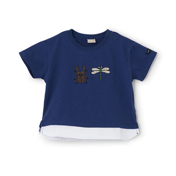 Japanese children's clothing pe#main cute printed tops 80-130cm boys summer TOPS