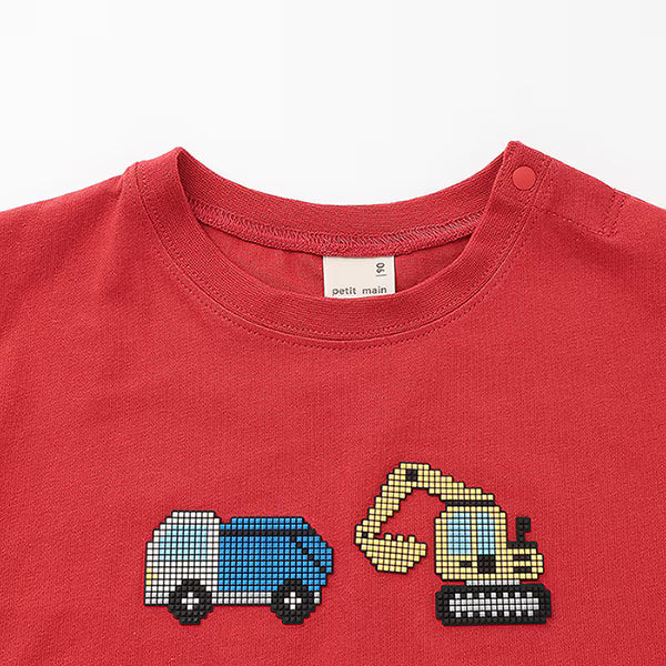 Japanese children's clothing pe#main cute printed tops 80-130cm boys summer TOPS