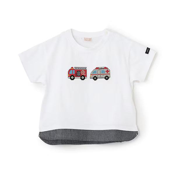 Japanese children's clothing pe#main cute printed tops 80-130cm boys summer TOPS