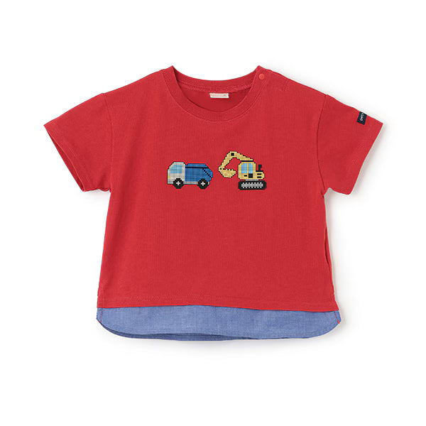 Japanese children's clothing pe#main cute printed tops 80-130cm boys summer TOPS