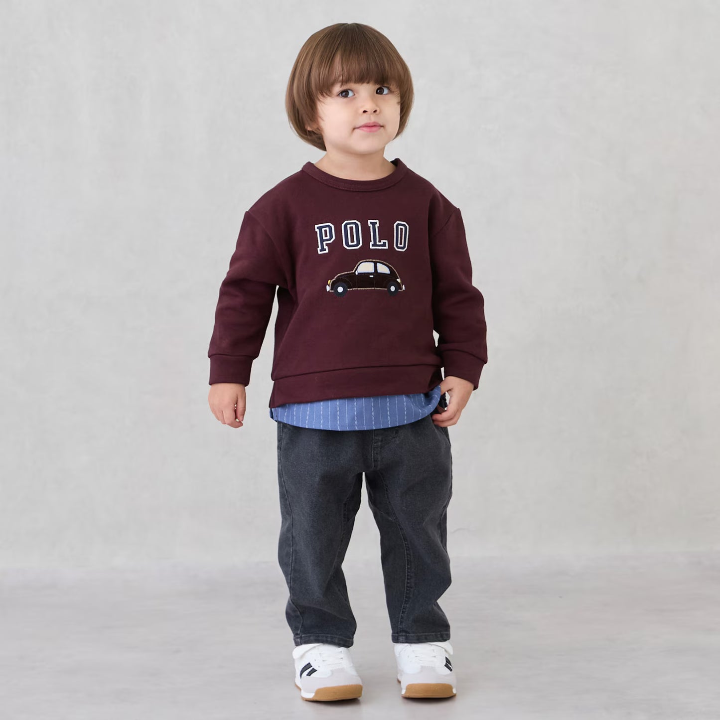 日本童裝 pe#main x POLO 拼接上衣 80-130cm 男童款 秋季 TOPS