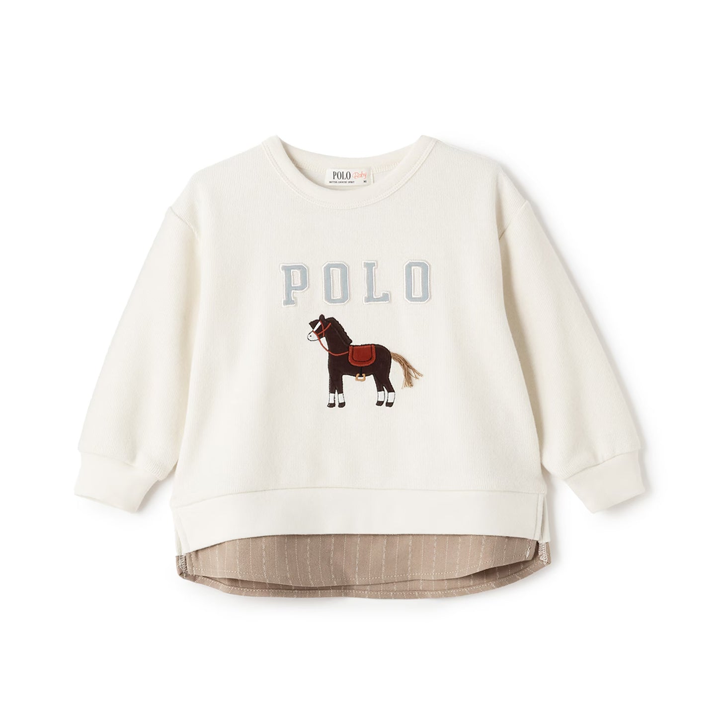 日本童裝 pe#main x POLO 拼接上衣 80-130cm 男童款 秋季 TOPS