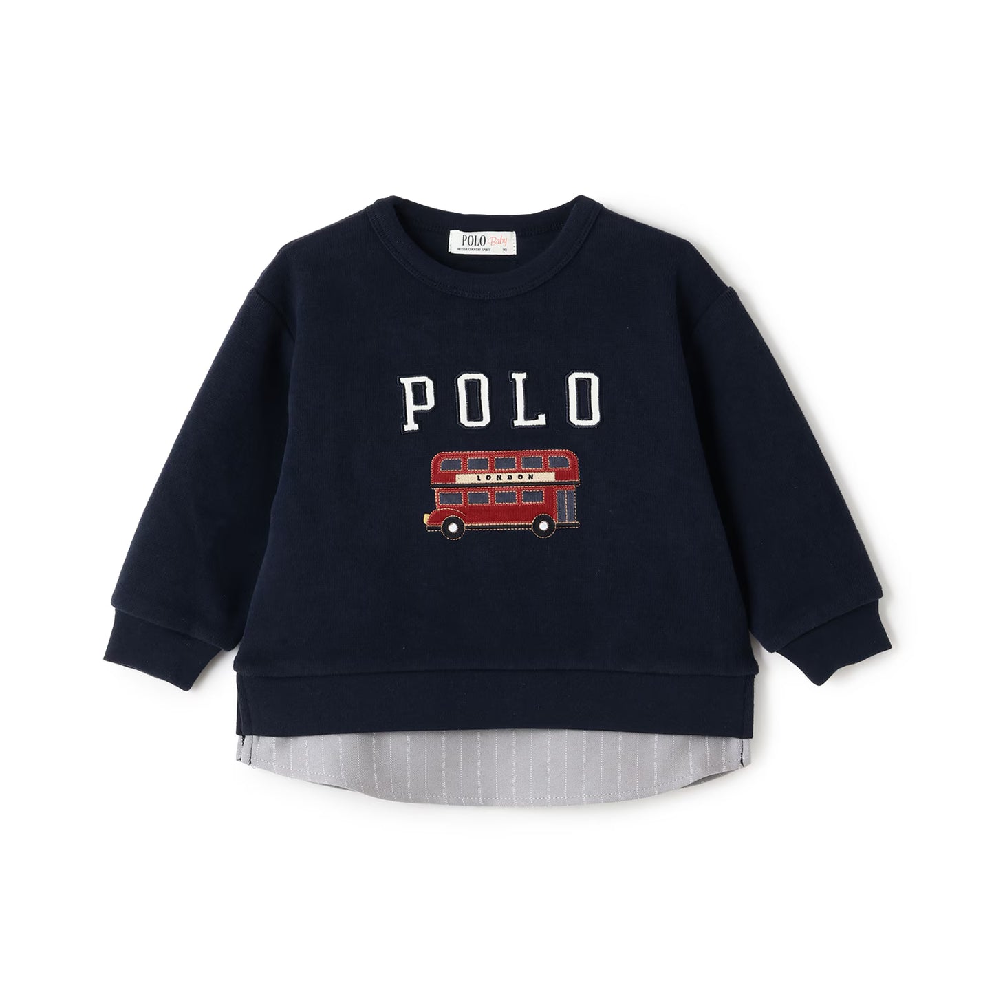 日本童裝 pe#main x POLO 拼接上衣 80-130cm 男童款 秋季 TOPS
