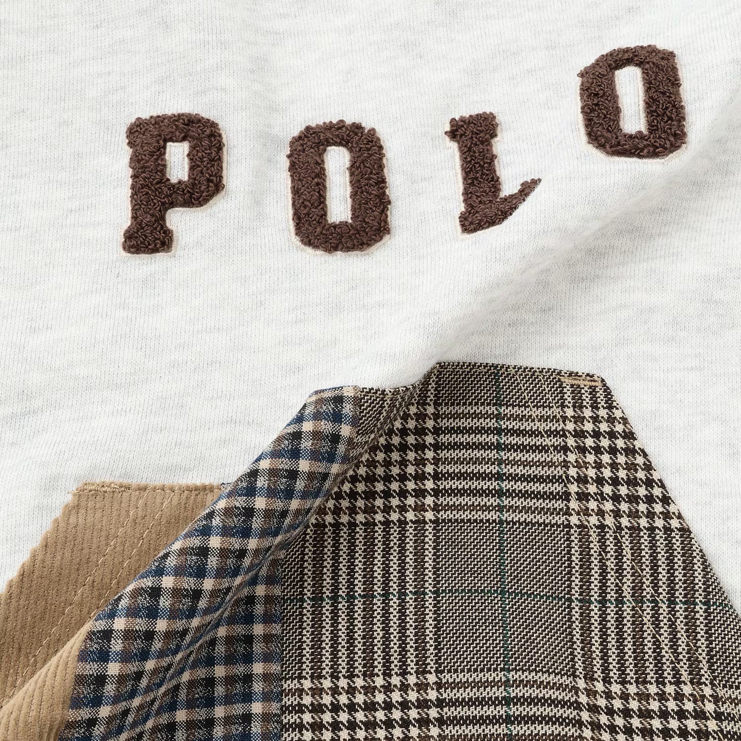 日本童裝 pe#main x POLO 格仔口袋衛衣 80-130cm 男童款 秋季 TOPS