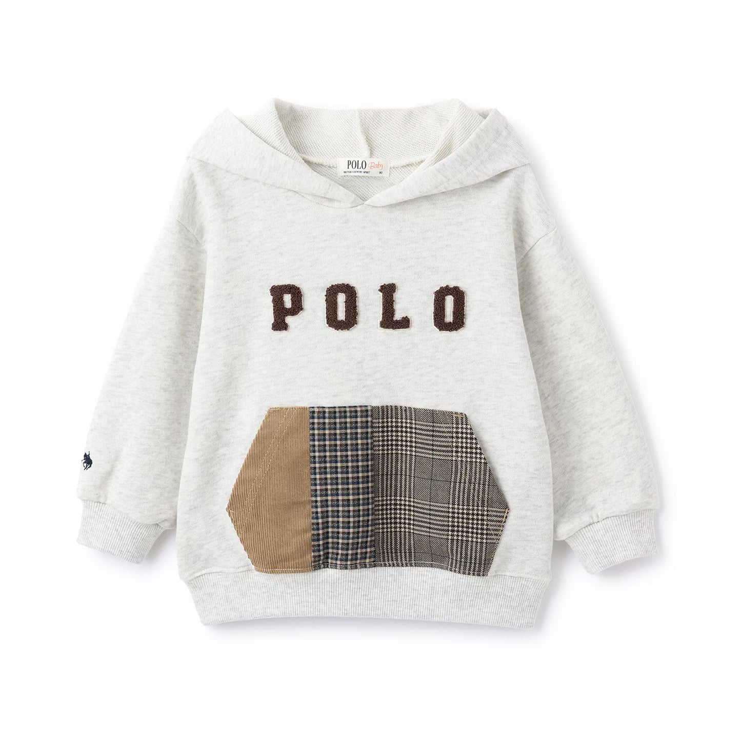 日本童裝 pe#main x POLO 格仔口袋衛衣 80-130cm 男童款 秋季 TOPS