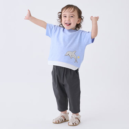 日本童裝 pe#main 寬鬆八分長褲 80-130cm 男童款 夏季 PANTS