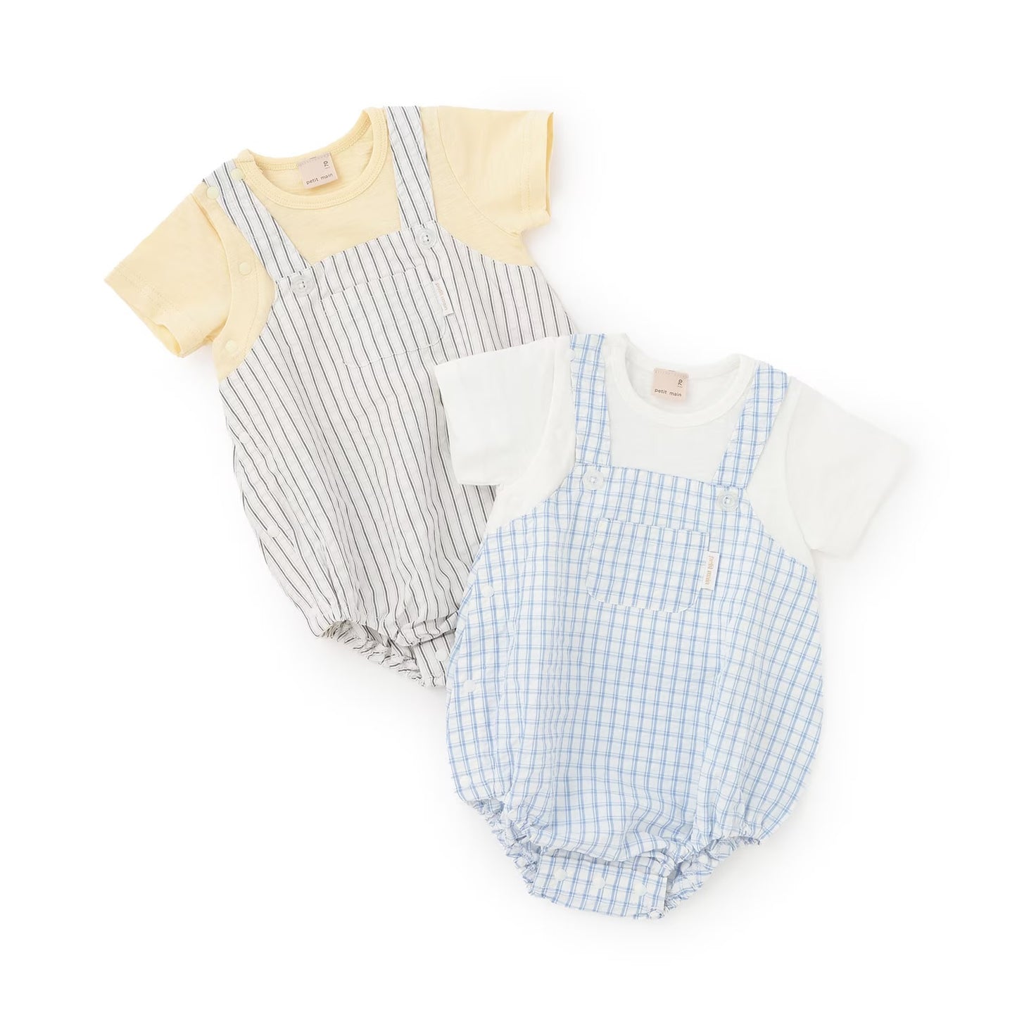 日本童裝 pe#main 假兩件連衣 70-80cm 男童款 初生嬰兒 夏季 Jumpsuit