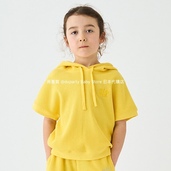 Japanese children's clothing mini#ML waffle hooded top 90-140cm boys/girls summer TOPS