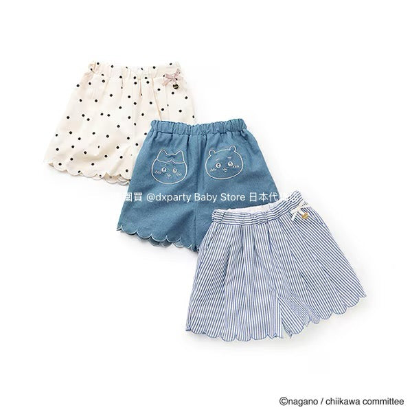 Japanese children's clothing pe#main x Chiikawa ちいかわ wavy shorts 90-130cm girls' summer PANTS