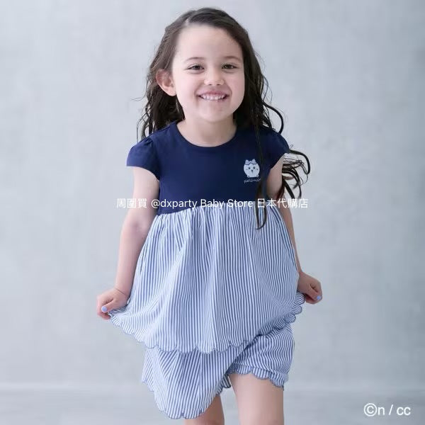 Japanese children's clothing pe#main x Chiikawa ちいかわ patchwork short-sleeved top 90-130cm girls' summer TOPS