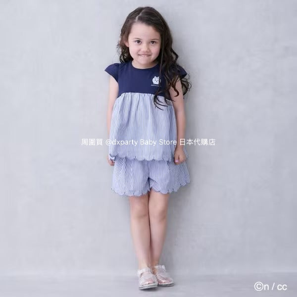 Japanese children's clothing pe#main x Chiikawa ちいかわ patchwork short-sleeved top 90-130cm girls' summer TOPS