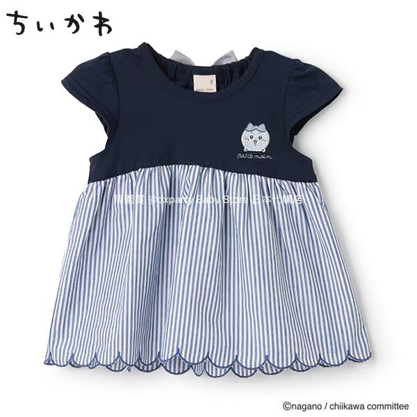 Japanese children's clothing pe#main x Chiikawa ちいかわ patchwork short-sleeved top 90-130cm girls' summer TOPS