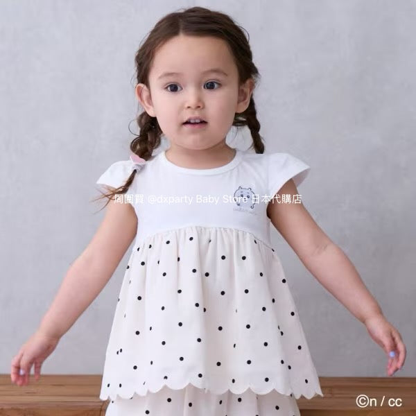 Japanese children's clothing pe#main x Chiikawa ちいかわ patchwork short-sleeved top 90-130cm girls' summer TOPS