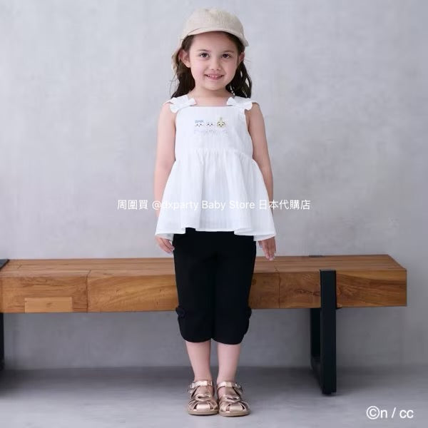 Japanese children's clothing pe#main x Chiikawa ちいかわ embroidered ruffle top 90-130cm girls summer TOPS