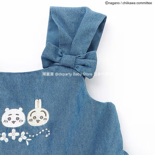 Japanese children's clothing pe#main x Chiikawa ちいかわ embroidered ruffle top 90-130cm girls summer TOPS