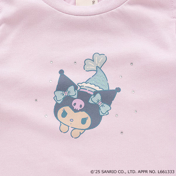 Japanese children's clothing pe#main x Sanrio Sunburn series contact cool off-shoulder lace top 80-130cm girls summer TOPS