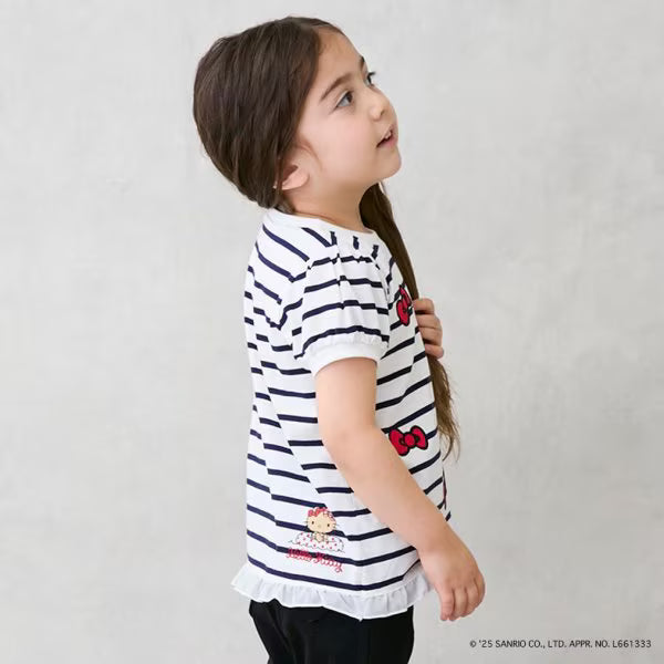 Japanese children's clothing pe#main x Sanrio Sun-burned series printed top 80-130cm girls summer TOPS