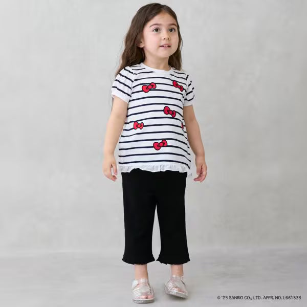 Japanese children's clothing pe#main x Sanrio Sun-burned series printed top 80-130cm girls summer TOPS
