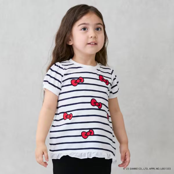 Japanese children's clothing pe#main x Sanrio Sun-burned series printed top 80-130cm girls summer TOPS