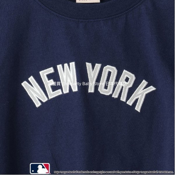 Japanese pe#main x MLB two-piece set (80-130cm) for girls (Summer TOPS SKIRTS)