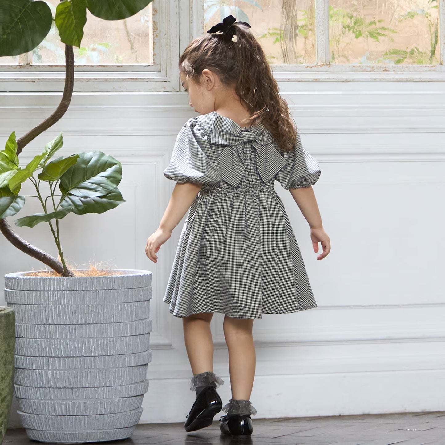 日本童裝 pe#main 泡泡袖連身裙 80-130cm 親子裝 女童款 秋季 DRESSES