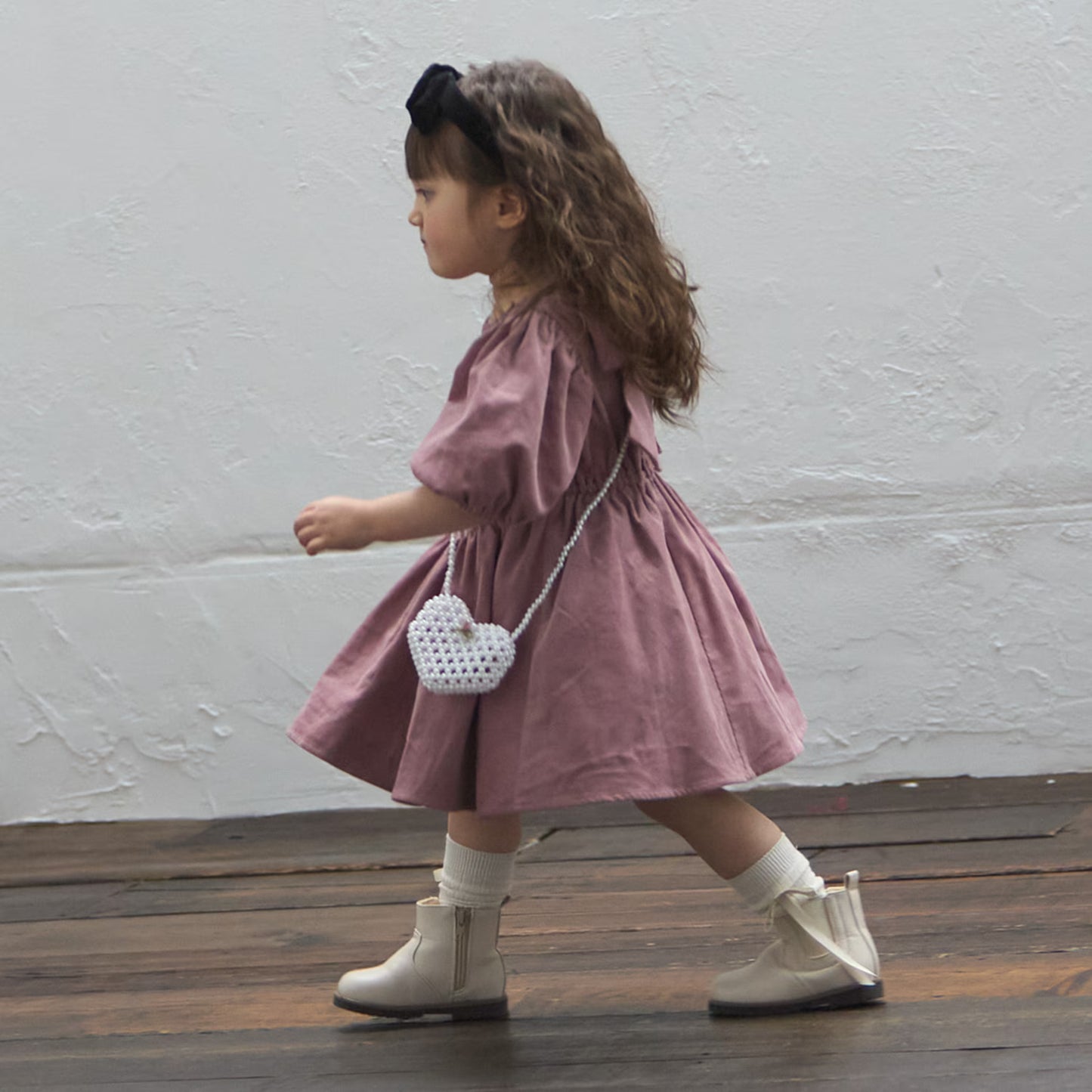 日本童裝 pe#main 泡泡袖連身裙 80-130cm 親子裝 女童款 秋季 DRESSES