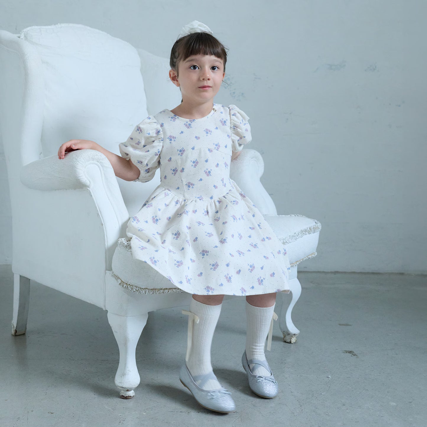 日本童裝 pe#main 泡泡袖連身裙 80-130cm 親子裝 女童款 秋季 DRESSES