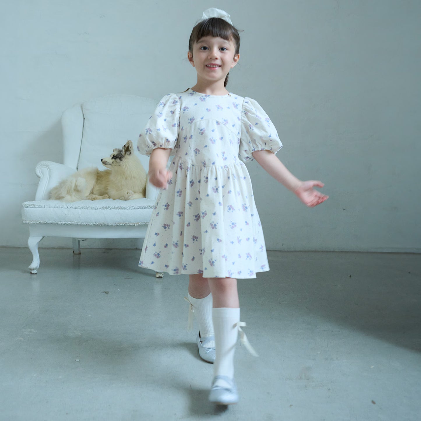 日本童裝 pe#main 泡泡袖連身裙 80-130cm 親子裝 女童款 秋季 DRESSES
