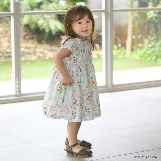 日本童裝 pe#main x【泉屋作】肩帶印花連身裙 80-130cm 女童款 夏季 DRESSES