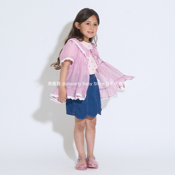 Japanese children's clothing Ly# mine chiffon coat shirt 100-150cm girls summer TOPS OUTERWEAR