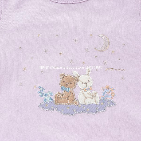 Japanese children's clothing pe#main Starry sky pupu & tete tops 80-130cm girls summer TOPS