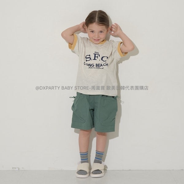 日本童裝 b・R#  【不會變形的柔軟棉花質地】印花短袖上衣 100-150cm 男童款/女童款 夏季 TOPS