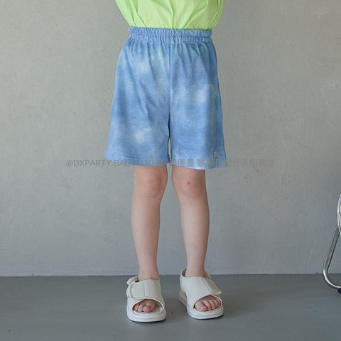 日本童裝 b・R#  接觸冷感 扎染短褲 100-150cm 男童款 夏季 PANTS