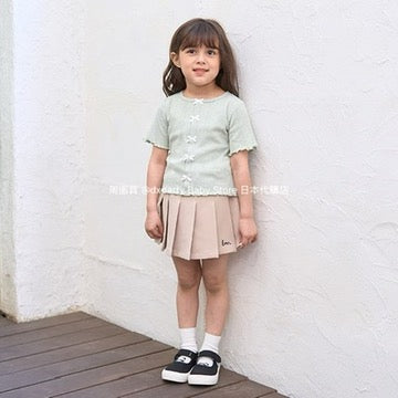 Japanese children's clothing Ly# mine bow top 100-150cm girls summer TOPS
