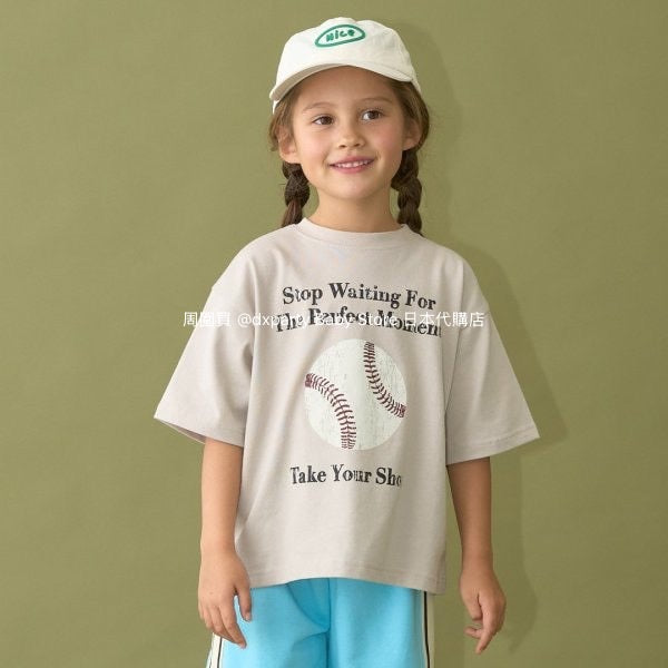 Japanese children's clothing b・R# water-absorbing quick-drying series contact cool print short-sleeved top 100-150cm boys/girls spring and summer TOPS