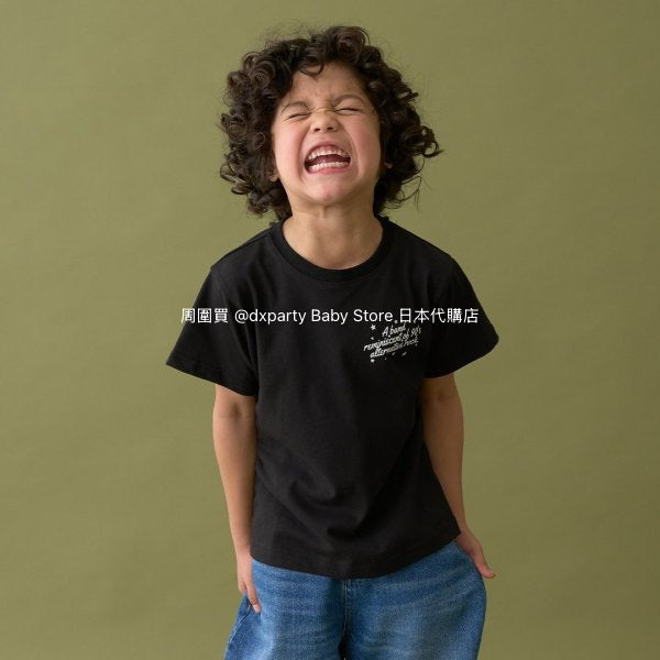 Japanese children's clothing b・R# water-absorbing quick-drying series touch cool letter print short-sleeved top 100-150cm boys/girls spring and summer TOPS