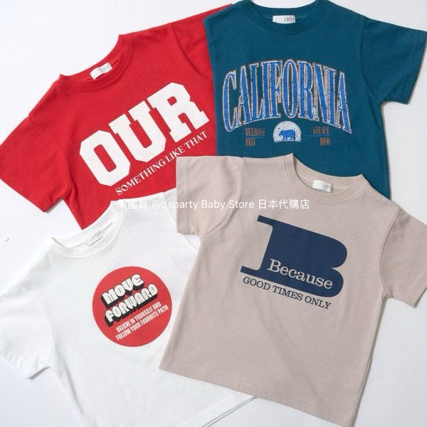 Japanese children's clothing b・R# water-absorbing quick-drying series touch cool letter print short-sleeved top 100-150cm boys/girls spring and summer TOPS