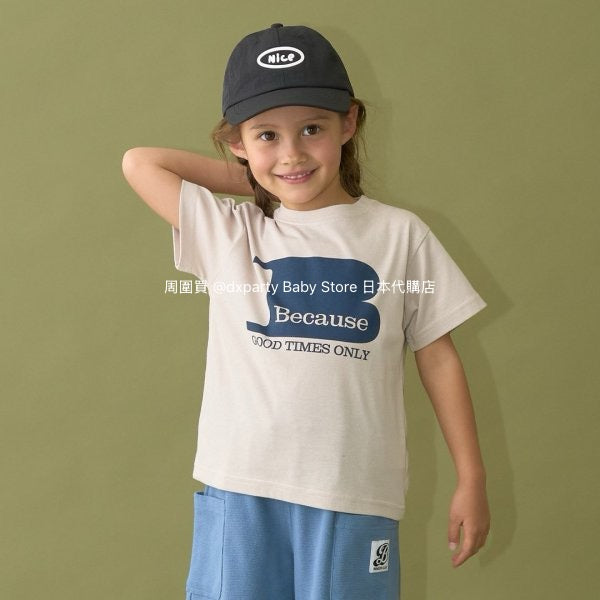 Japanese children's clothing b・R# water-absorbing quick-drying series touch cool letter print short-sleeved top 100-150cm boys/girls spring and summer TOPS